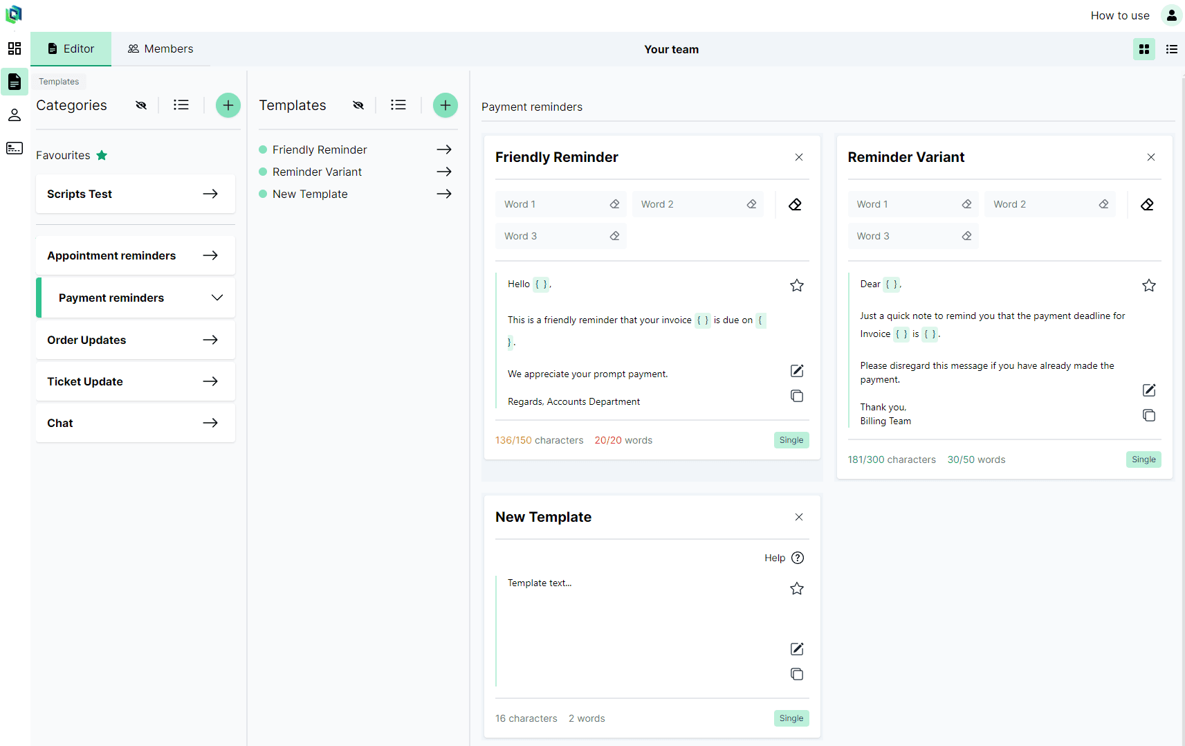 "Image showing the application including the template card grid"