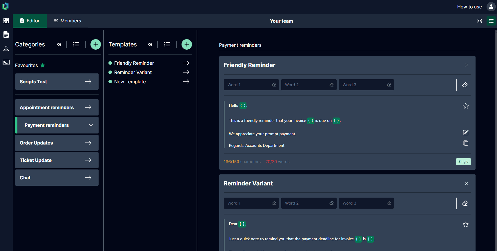 "Image of the application in darkmode"